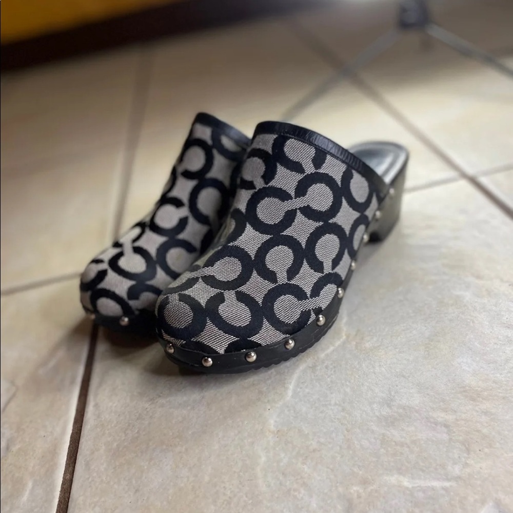 Coach joy clogs mule clog 5.5b wooden